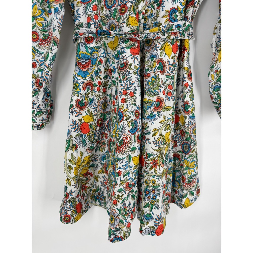 Boden Women Floral Fruit Print Shirt Dress US 10R White Strawberry Lemon Cotton - Picture 6 of 11